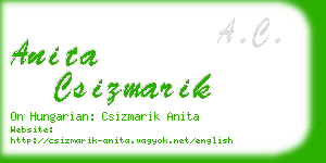 anita csizmarik business card